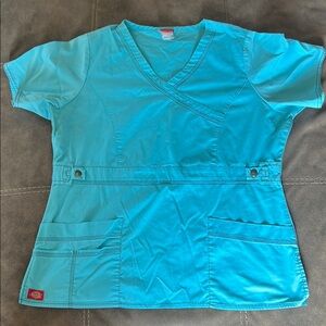 Turquoise V-Neck Scrub Top